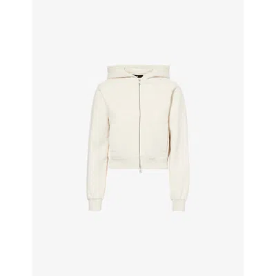 Represent Womens  Owners Club Two-welt-pockets Cotton-jersey Hoody In Oatmilk