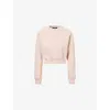 Represent Womens Fly Cropped Cotton Sweatshirt Rose Quartz Xs