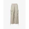 Represent Womens Initial Cargo Straight-leg Cotton Jogging Bottoms Storm Xs