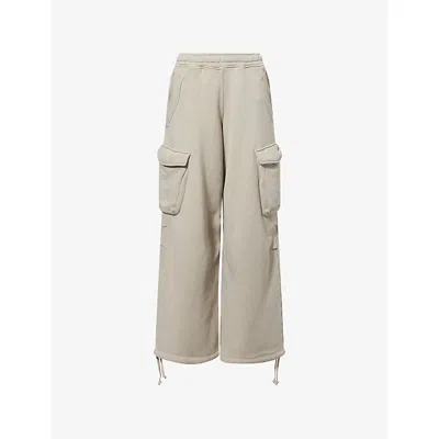 Represent Womens Initial Cargo Straight-leg Cotton Jogging Bottoms Storm Xs