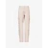 Represent Womens Spoiler Cargo Wide-leg Woven Trousers Washed Pink In Pink