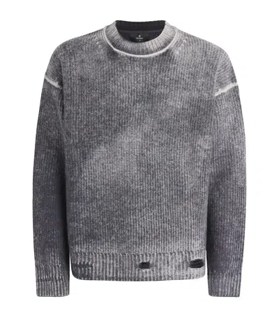 Represent Wool Reversible Fade Out Sweater In Gray