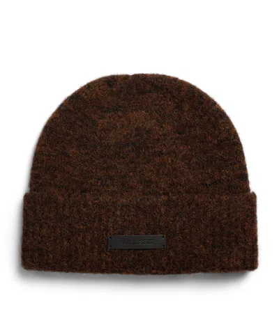 Represent Wool-blend Logo Beanie In Brown