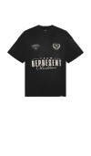 Represent World Championship Printed Cotton T-shirt In Jet Black
