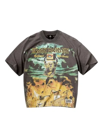Represent X Iron Maiden Holy Smoke T-shirt In Gray