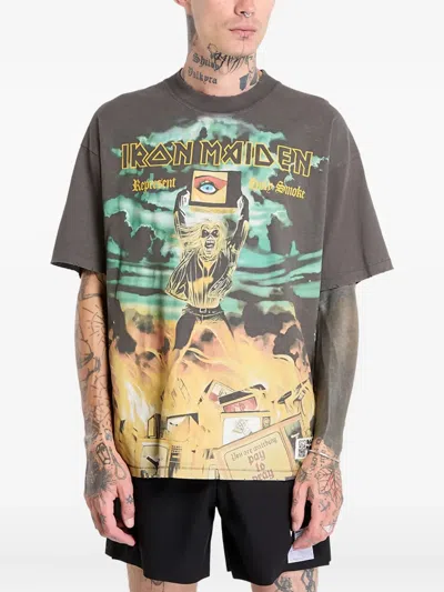 Represent X Iron Maiden Holy Smoke T-shirt In Gray