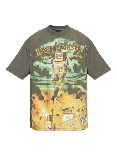 Represent X Iron Maiden Steed Graphic-print T-shirt In Green