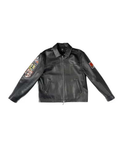 Represent X Iron Maiden Trooper Leather Jacket In Black
