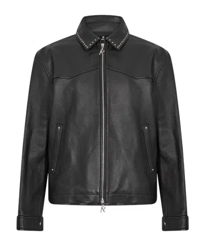 Represent X Iron Maiden Trooper Leather Jacket In Black