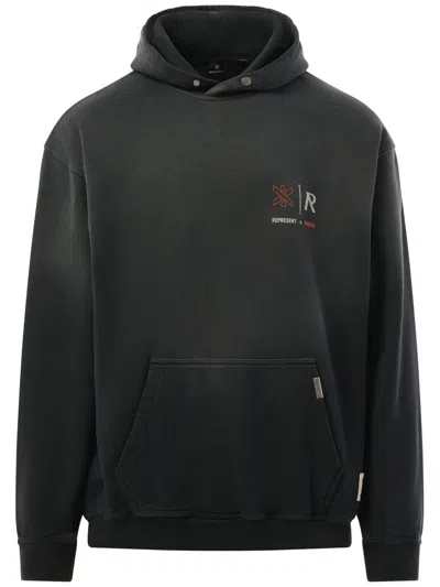 Represent X Marais Logo-print Hoodie In Aged Black