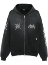 Represent X Metallica Local Crew Zip-up Hooded Sweatshirt In Grey