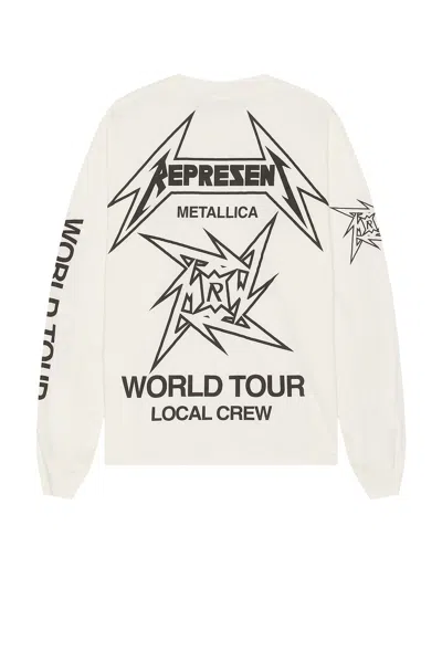 Represent X Metallica 40 Year Anniversary Long Sleeve Tee In 白底