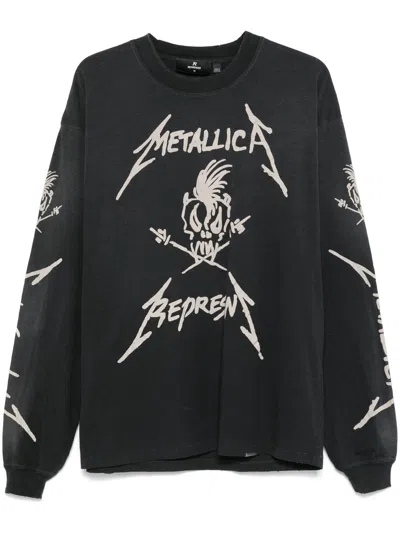 Represent Metallica Garage Inc Ls T-shirt In Black