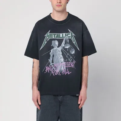 Represent 'master Of Puppets X Metallica' Grey T-shirt With Front And Back Print In Black
