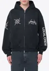 Represent X Metallica Local Crew Zip-up Hooded Sweatshirt In Black