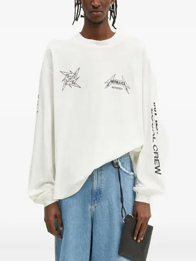 Represent X Metallica Long-sleeve T-shirt In White