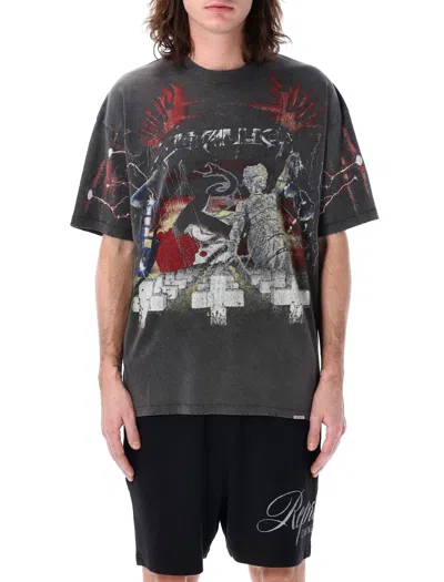 Represent X Metallica Master Of Puppets T-shirt In Vintage Grey