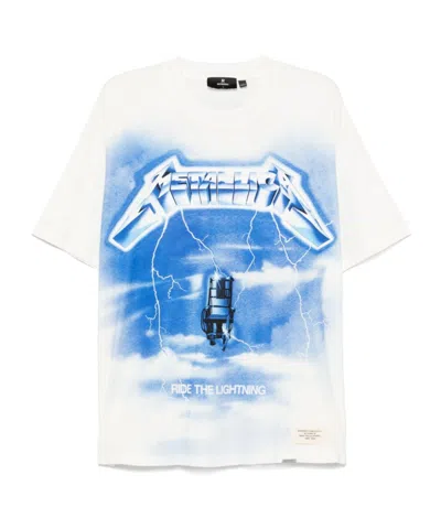 Represent 'ride The Lightning X Metallica' White T-shirt With Front And Back Print