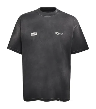 Represent X Oasis Cotton T-shirt In Gray