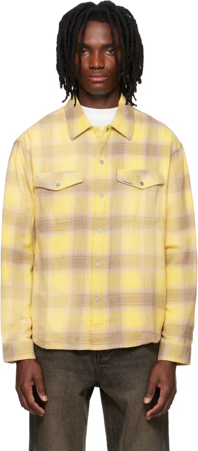 Represent Yellow & Beige Vintage Flannel Shirt In Gold