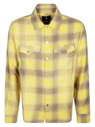 Represent Yellow Plaid Brushed Cotton Shirt In Multi