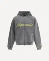 Represent Mens Script Logo Zip-up Cotton Hoody Vintage Grey In Gray