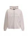 Represent Embroidered Logo Zip-up Hoodie With Ribbed Cuffs In White