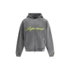 Represent Mens Script Logo Zip-up Cotton Hoody Vintage Grey In Gray