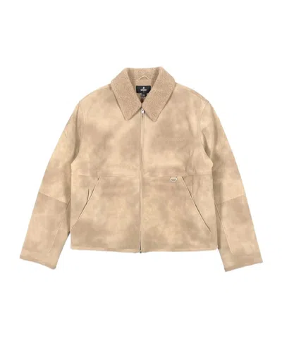 REPRESENT REPRESENT ZIPPED SHEARLING COLLAR JACKET