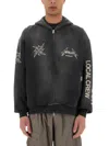 Represent Oversized Zip-up Hoodie With Bold Graphics In Black