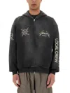 Represent Oversized Zip-up Hoodie With Bold Graphics In Black