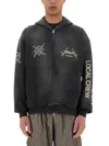 Represent Oversized Zip-up Hoodie With Bold Graphics In Black