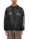 Represent Oversized Zip-up Hoodie With Bold Graphics In Black