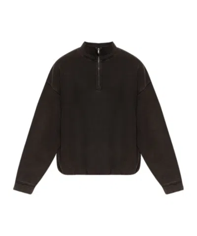 Represent Zippered Stand-up Collar Sweatshirt In Brown