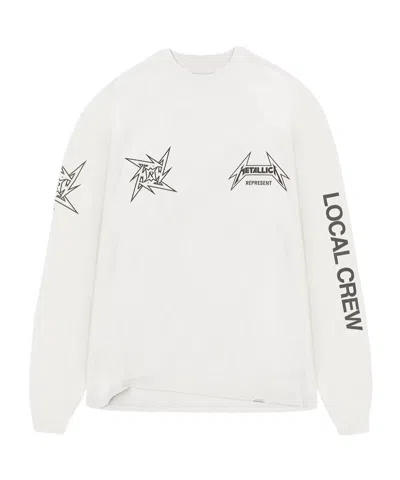 Represent Ative X Metallica Local Crew Long-sleeved T-shirt In White