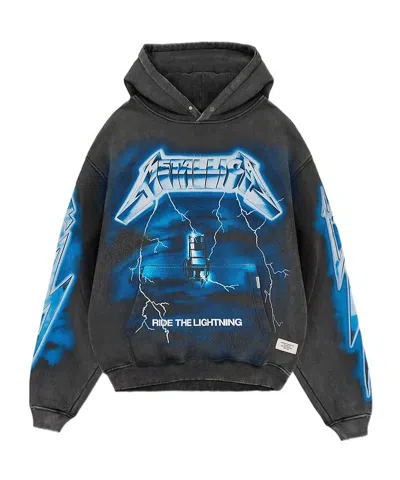 Represent Vintage Gray Cotton Hoodie Metallica Ride The Lightning