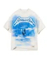 Represent 'ride The Lightning X Metallica' White T-shirt With Front And Back Print In White