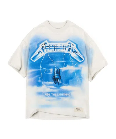 Represent 'ride The Lightning X Metallica' White T-shirt With Front And Back Print