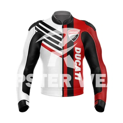Pre-owned Repsters Ducati Corse C6 Motorbike Racing Leather Jacket V.21 In Red And Black