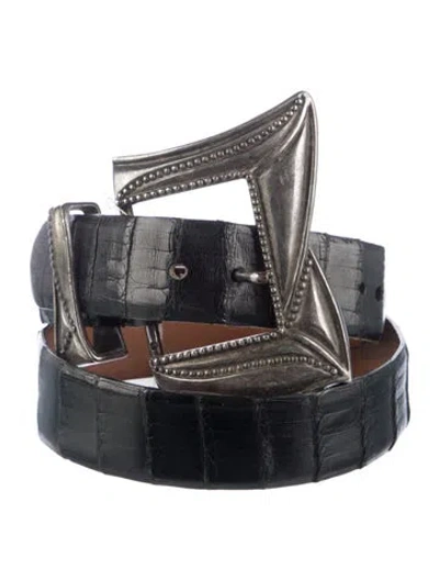 Pre-owned Reptile's House Crocodile Belt In Black/brown