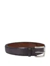 Reptile's House Embossed Leather Belt In Purple