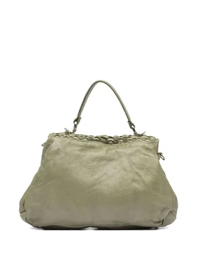 Reptile's House Giancarlo Nevola Braided Leather Tote Bag In Green