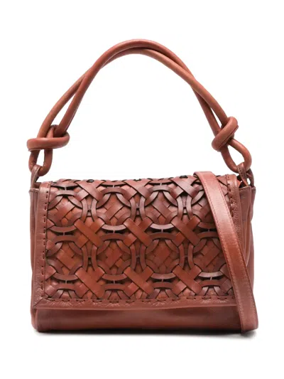 Reptile's House Knotted Woven Tote Bag In Orange