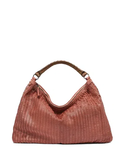 Reptile's House Large Atena Leather Shoulder Bag In Brown