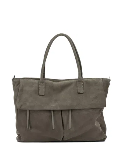Reptile's House Larissa Suede-finish Leather Shoulder Bag In Gray