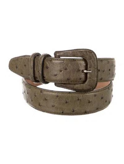 Pre-owned Reptile's House Leather Waist Belt In Green