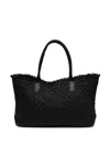 Reptile's House Medium Woven-texture Shoulder Bag In Black