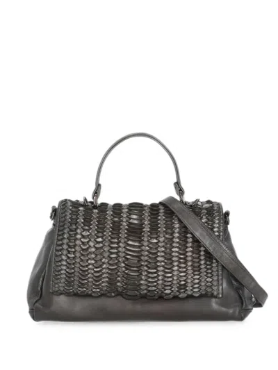 Reptile's House Mirage Leather Tote Bag In Gray