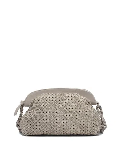 Reptile's House Beige Shoulder Bag In Gray
