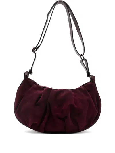 Reptile's House Ruched Shoulder Bag In Red